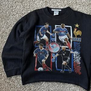 Vintage 90s Team France Futbol Soccer World Cup Sweatshirt